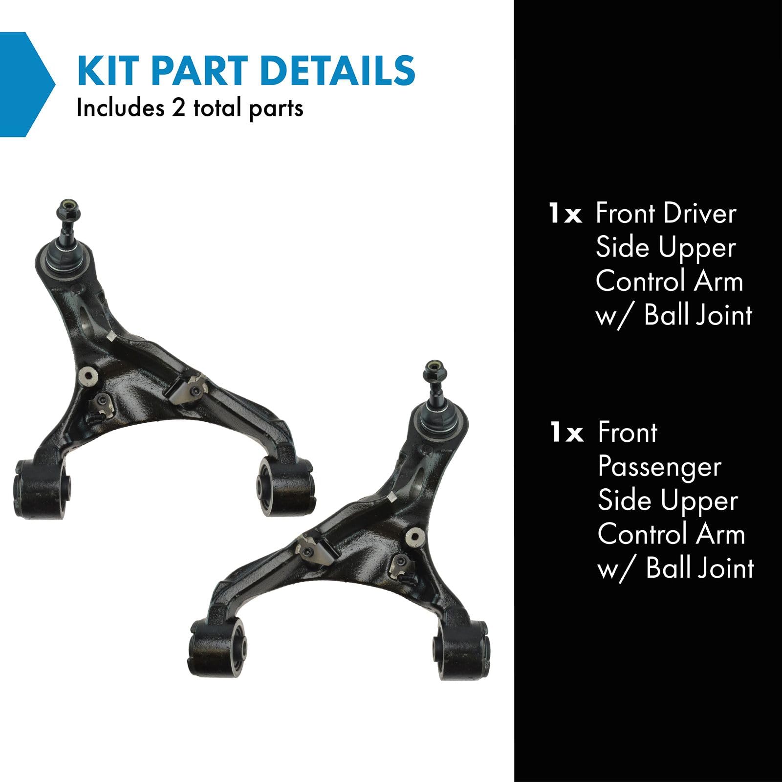 Trq Front Upper Control Arm With Ball Joint Set Compatible With 2006-2009 Land Rover Range Rover Sport