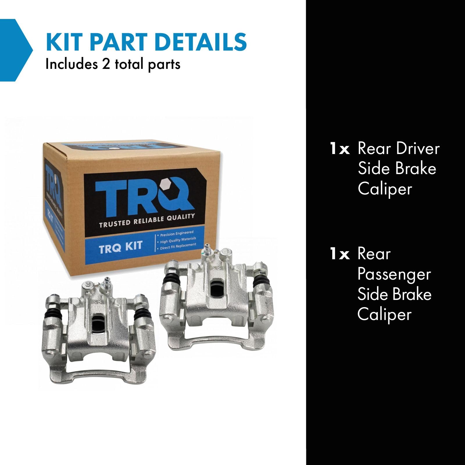 Trq Rear Brake Caliper Set Compatible With 2010-2015 Hyundai Tucson 2011-2016 Kia Sportage