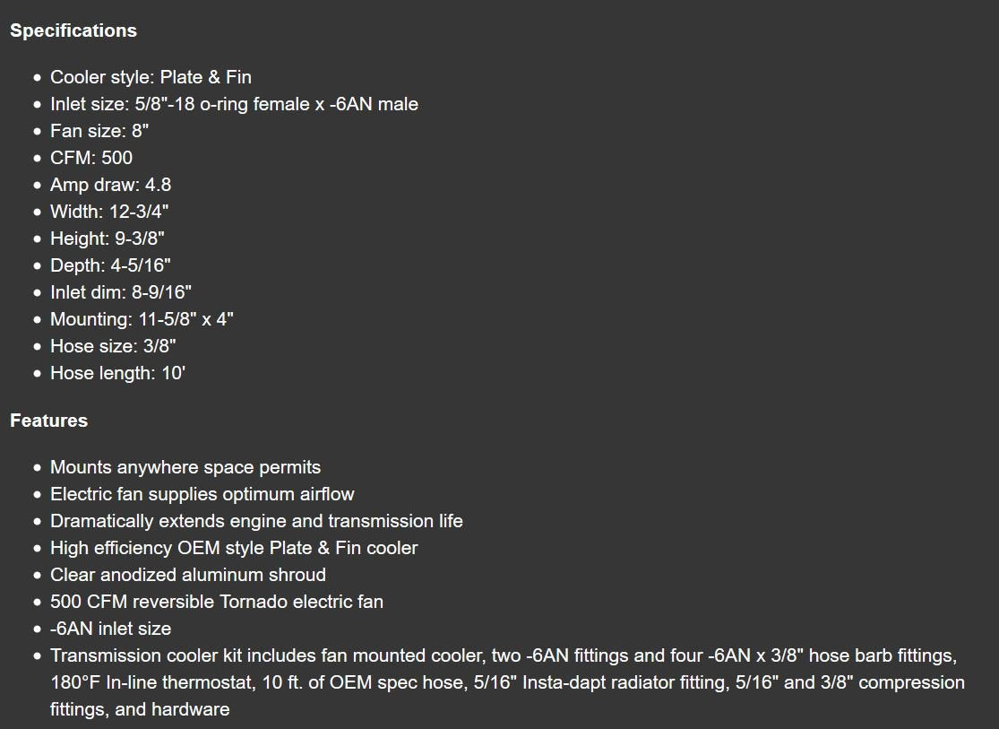 Derale 13950 Atomic-Cool Remote Cooler , Black