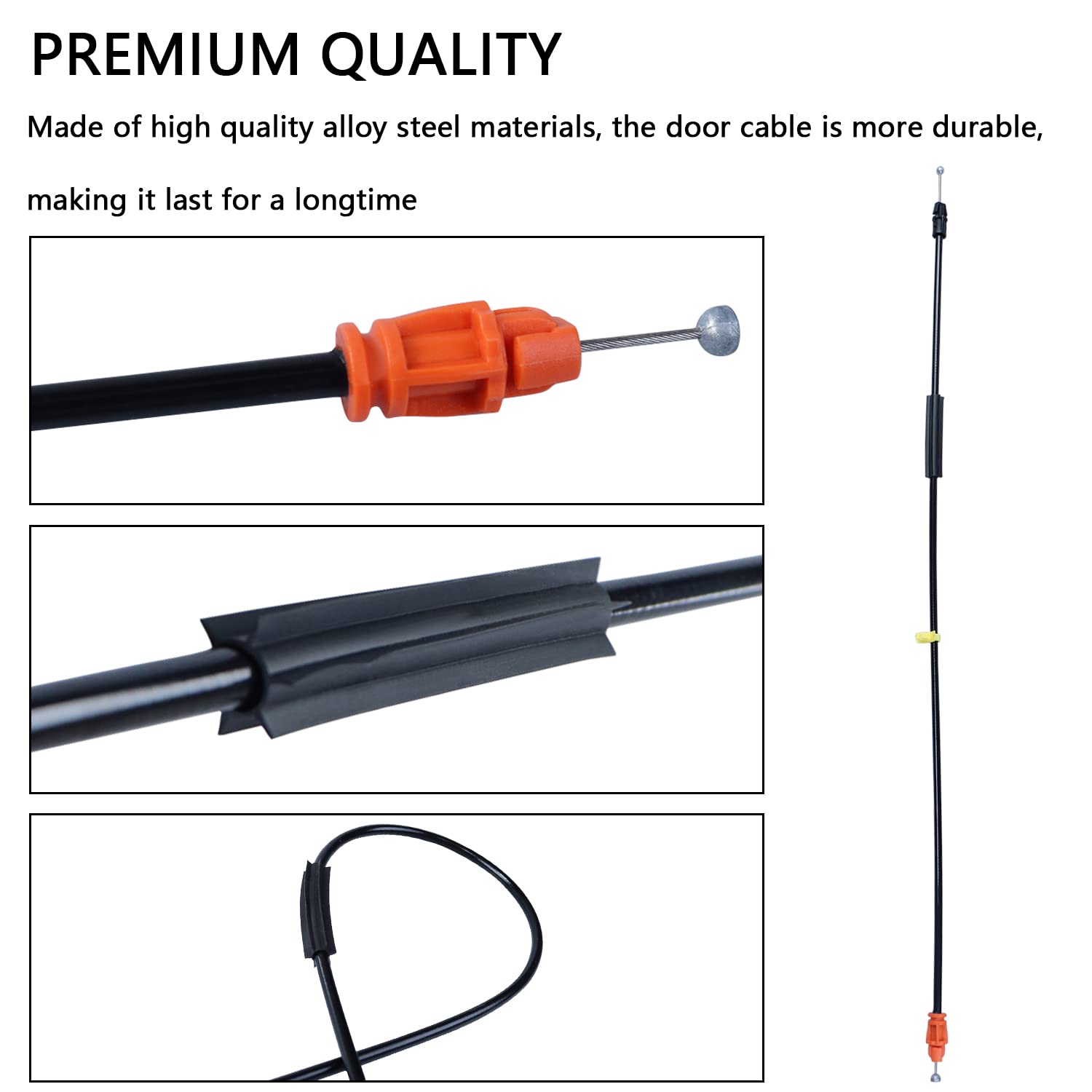 Door Cable Latch Kit Compatible With 2007-2014 Chevy Silverado Tahoe Yukon Sierra Escalade, 25.8' Driver/Passenger Side Front Doors For Power Door Locks-Replace 924-481 22862028 W/O Remote Start/Entry