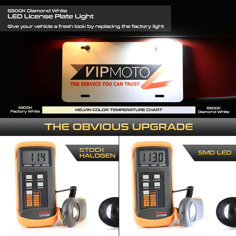 Vipmotoz Bright White Smd Led License Plate Light Compatible With Ford F150 F250 F350 Super Duty Ranger Pickup Explorer Bronco E