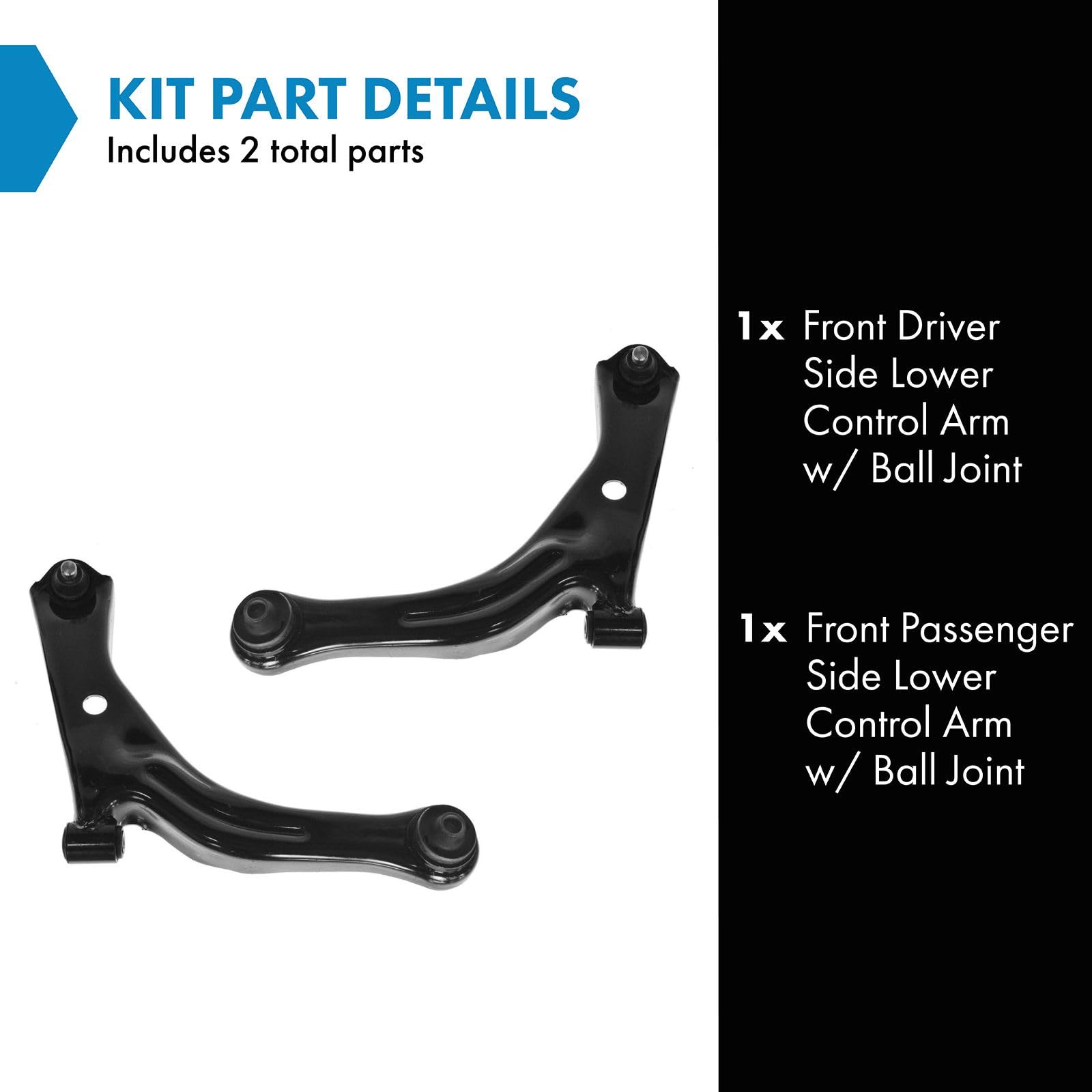 Trq Front Lower Control Arm With Ball Joint Set Compatible With 2001-2004 Ford Escape Mazda Tribute