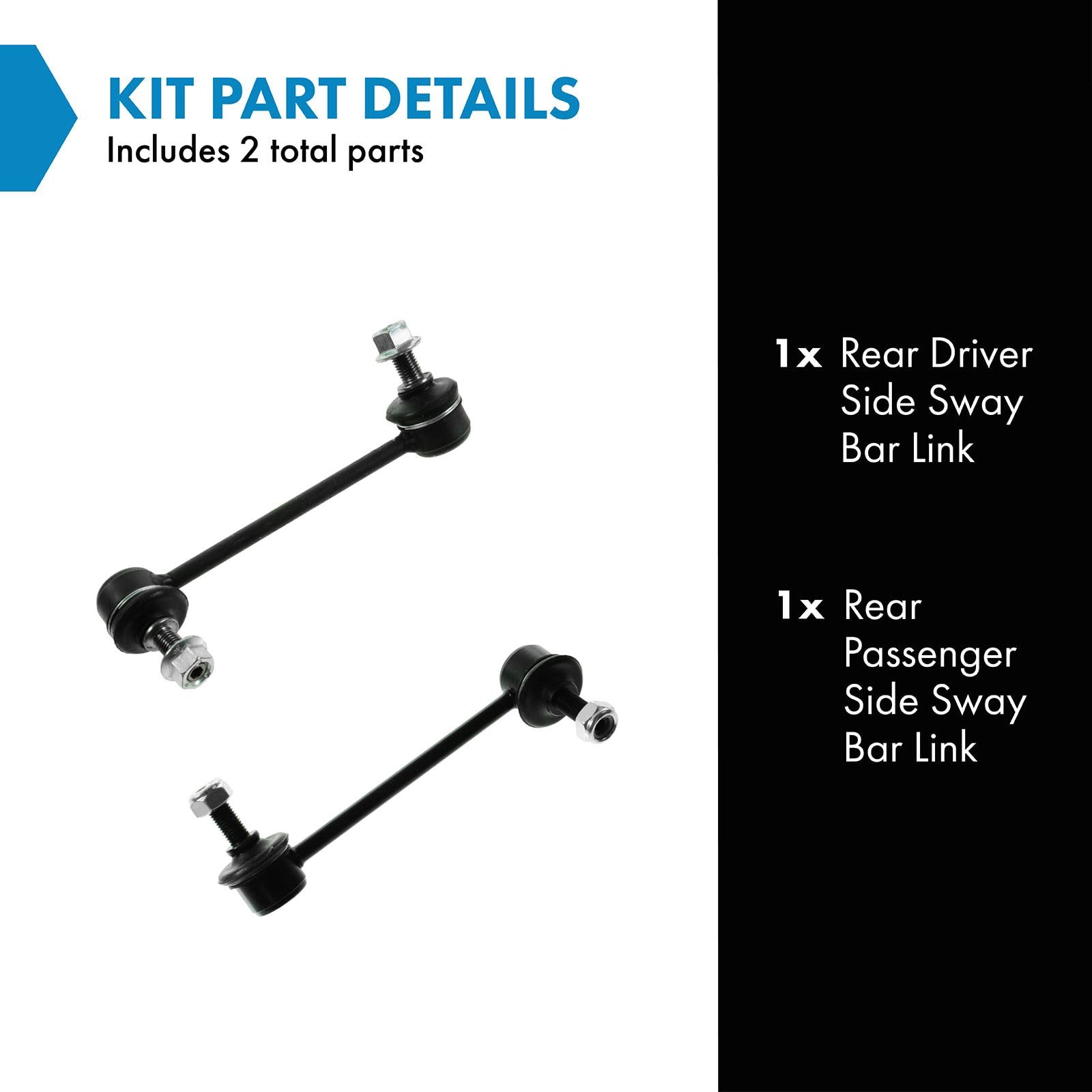 Trq Rear Sway Bar Stabilizer Link Set Compatible With 2001-2006 Acura Mdx 2003-2008 Honda Pilot