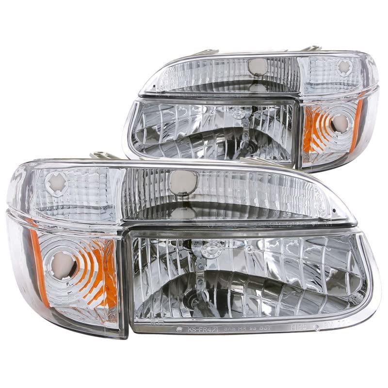 Anzo Usa 111040 Crystal Headlight Set W/Corners-Chrome