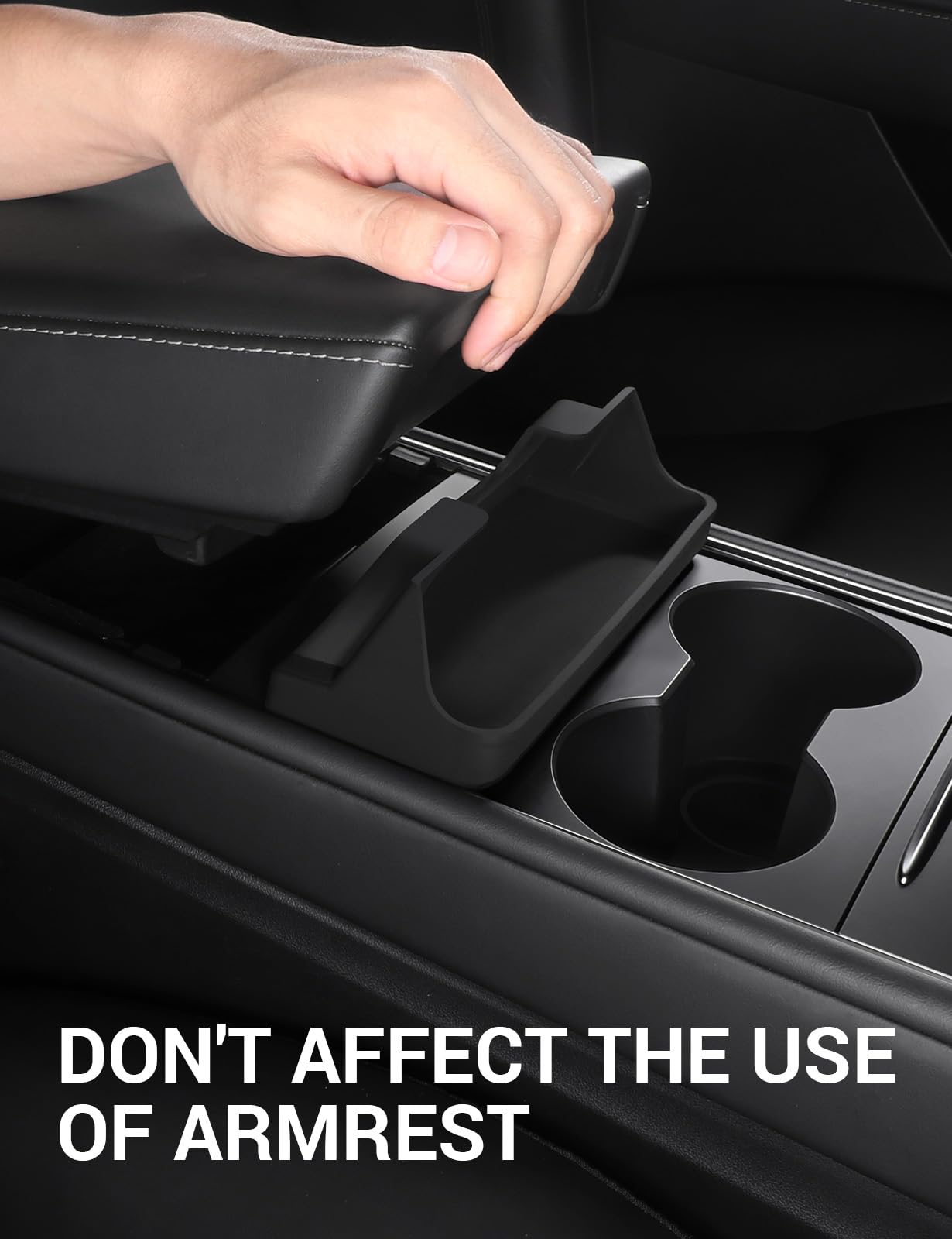 BASENOR Tesla Model 3 Model Y Center Console Sunglasses Holder Armrest Box Silicone Eyeglasses Storage Box Key Card Phone Holder