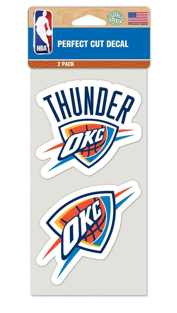 Wincraft NBA Oklahoma City Thunder Perfect Cut Decal (Set of 2), 4' x 4'