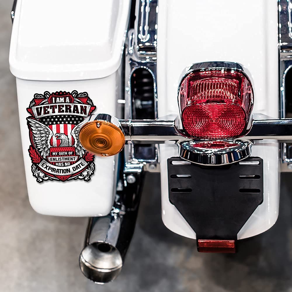 I Am A Veteran My Oath Of Enlistment Has No Expiration Date 7 Inch Decal For Cars, Trucks, Motorcycles, Boats & Laptops - Suppor