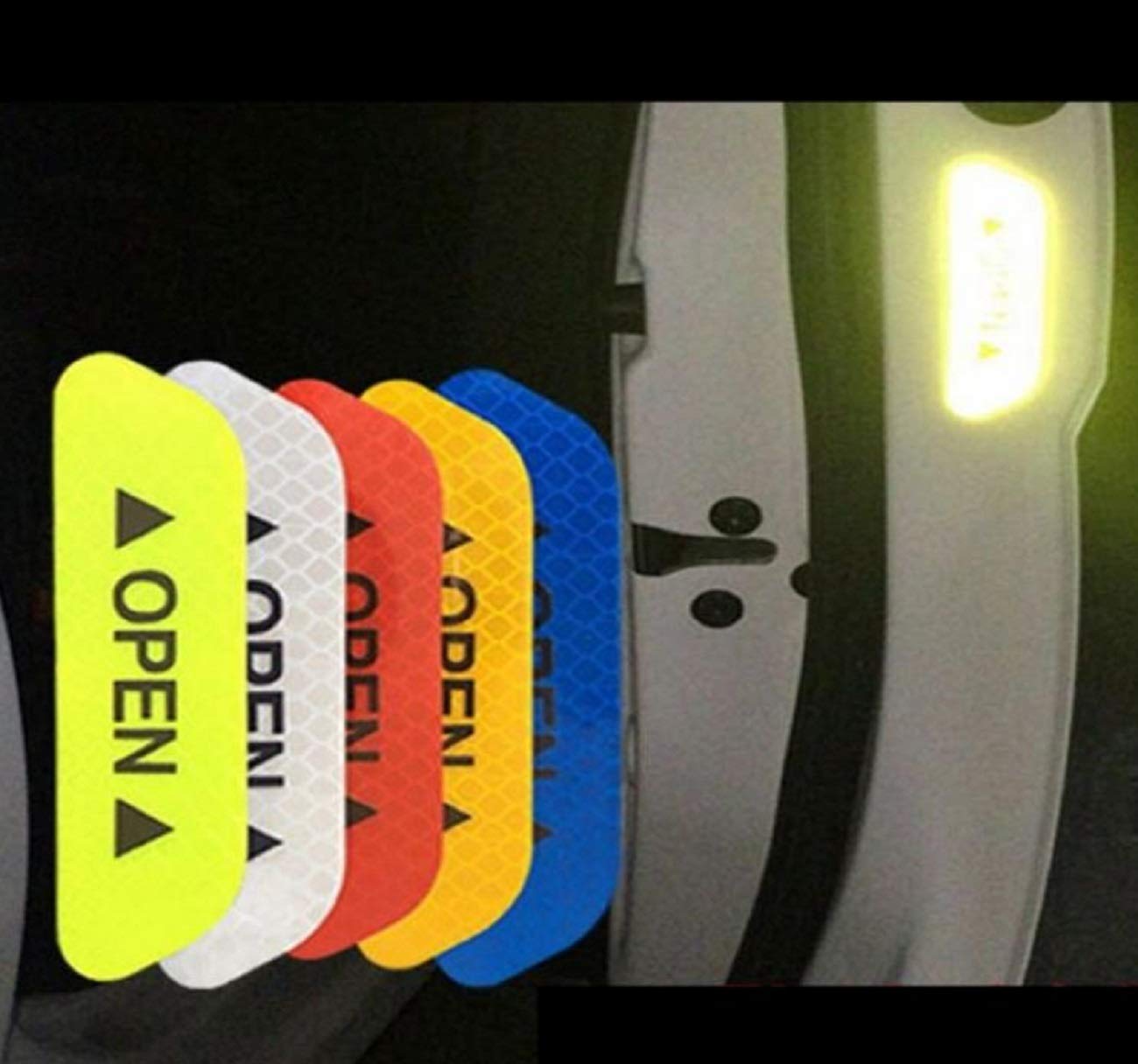 True Line Automotive Door Open Warning Reflective Marker Trim Molding Safety Kit (Red)