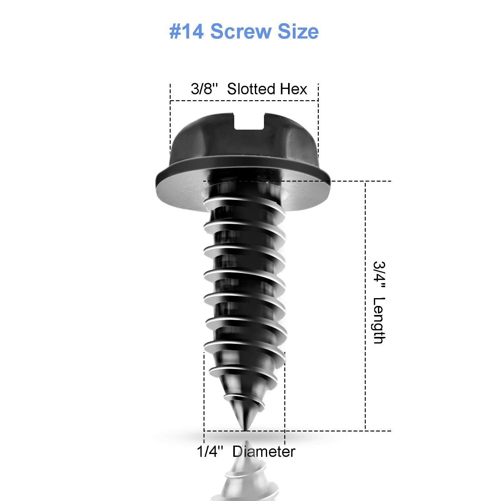 8PCS Premium Stainless Steel License Plate Screws, Rust-Proof & Anti-Rattle License Plate Bolts(Black) (Black-8PCS)