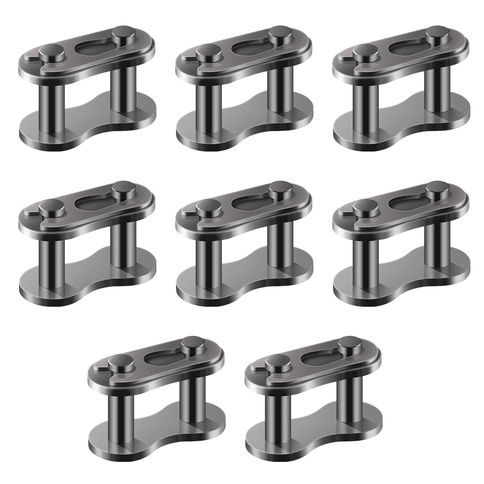 Aiex 8Pcs #415 Chain Master Links, Steel Alloy Heavy Duty Roller Chain Connector Links For Bike Motorized Bicycle Mini Bike Karting Pit Atv Scooter
