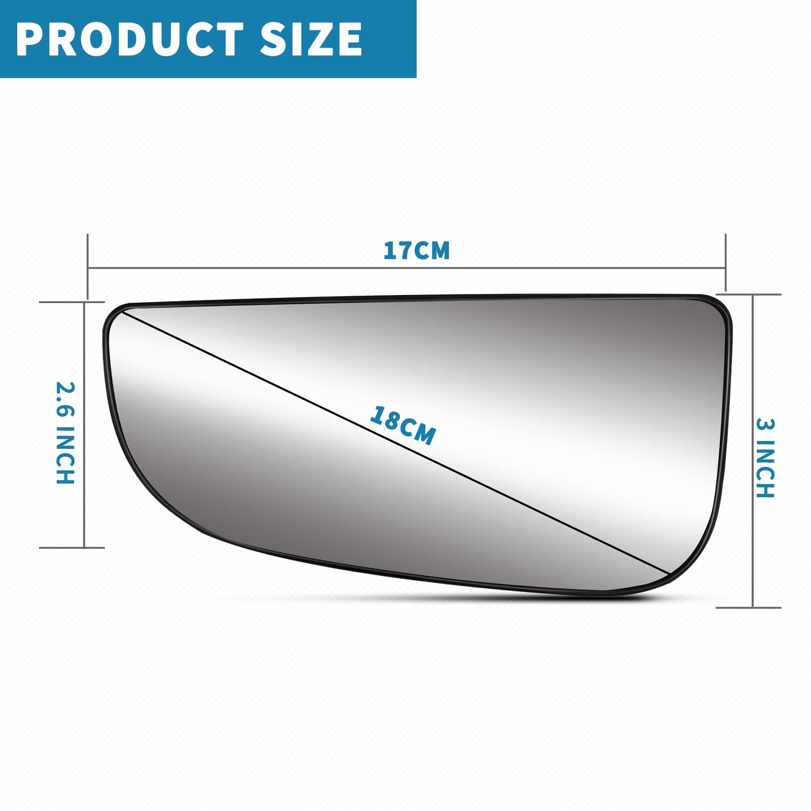 68067731AA Driver Left Side Lower Mirror Glass Replacement For 2009-2020 Dodge Ram 1500 2500 3500 4500 5500 Rearview Convex Mirror - Towing Mirrors with Rear Holder