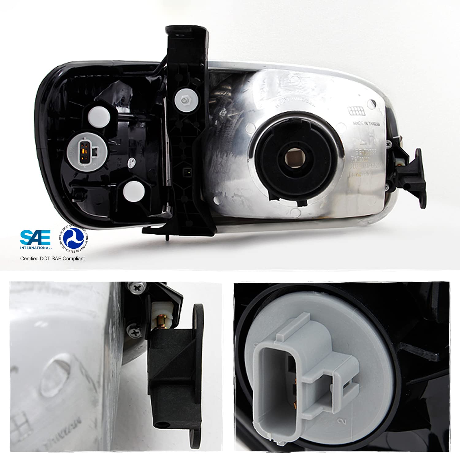 Akkon - For [Black Smoke] 2000-2004 Toyota Tundra Regular | Access Cab Headlights W/Corner Light Lh + Rh Pair