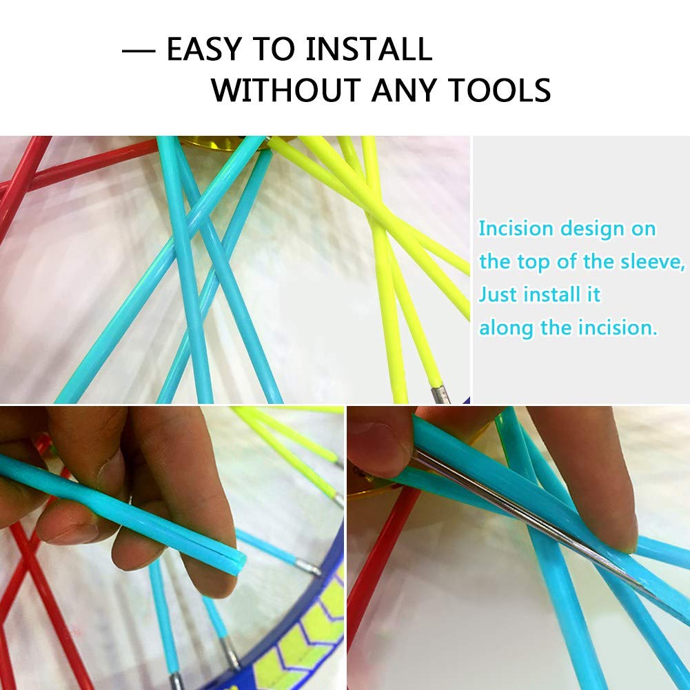 VGEBY 36Pcs Spoke Skins,Motorcycle Dirt Bike Enduro Wheel Motocross Spoke Skins Rims Covers (Sky Blue) Spoke Skins Blue And Pink