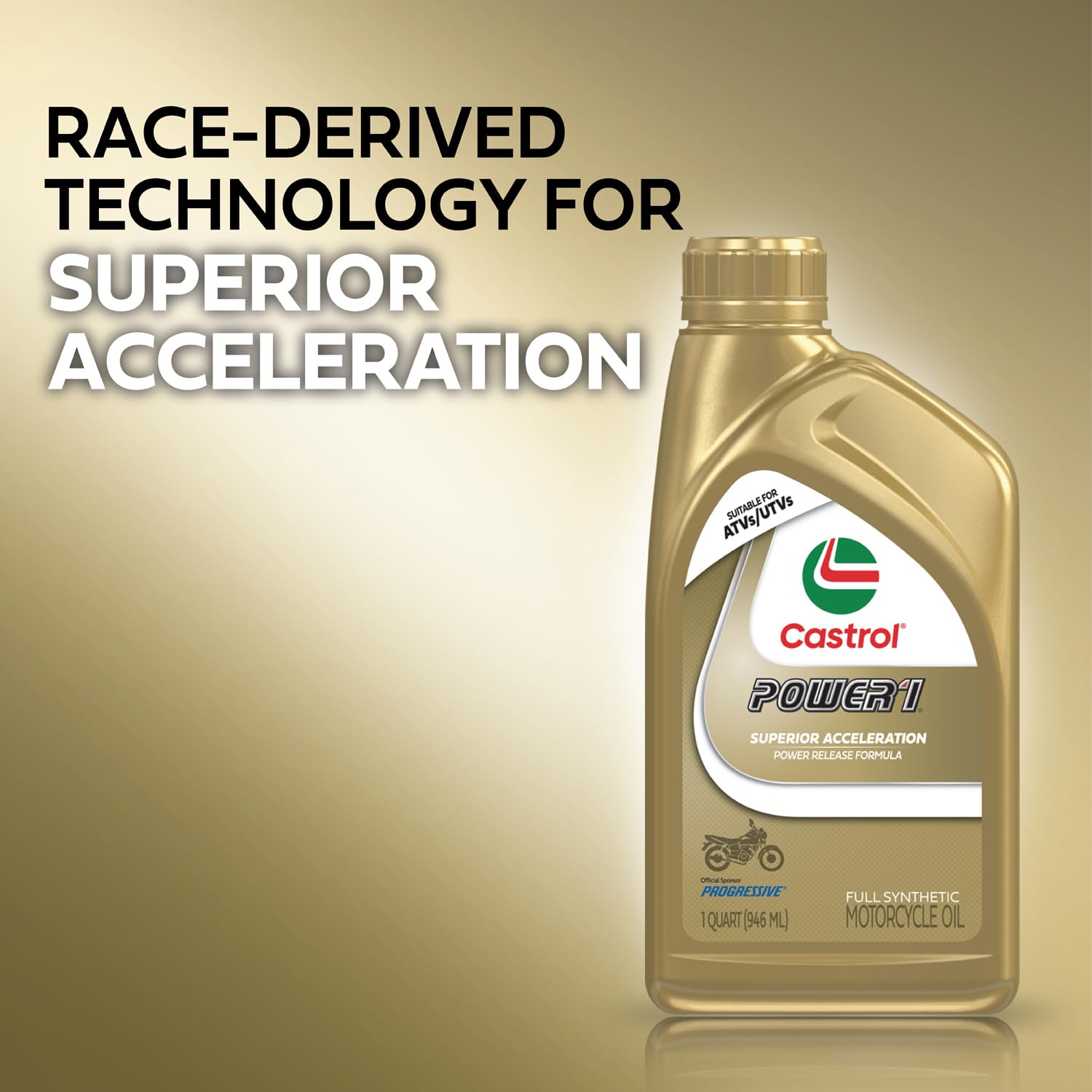 Castrol Power1 4T 5W-40 Full Synthetic Motorcycle Oil, 1 Quart, Pack Of 6