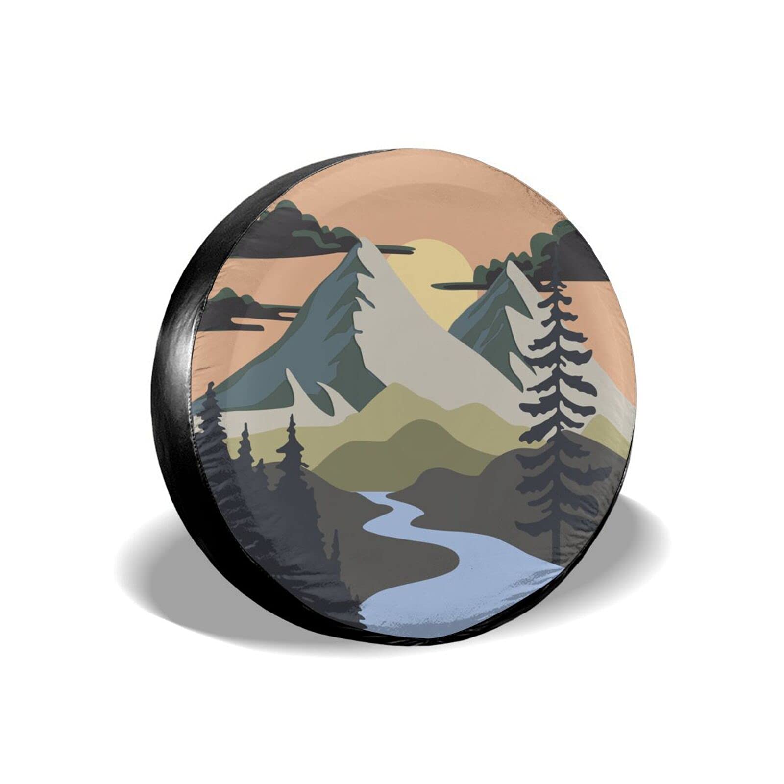 Camper Spare Tire Cover Mountain Adventure Wheel Protectors Tyre Covers Weatherproof Wheel Covers Universal Fit For Trailer Rv S