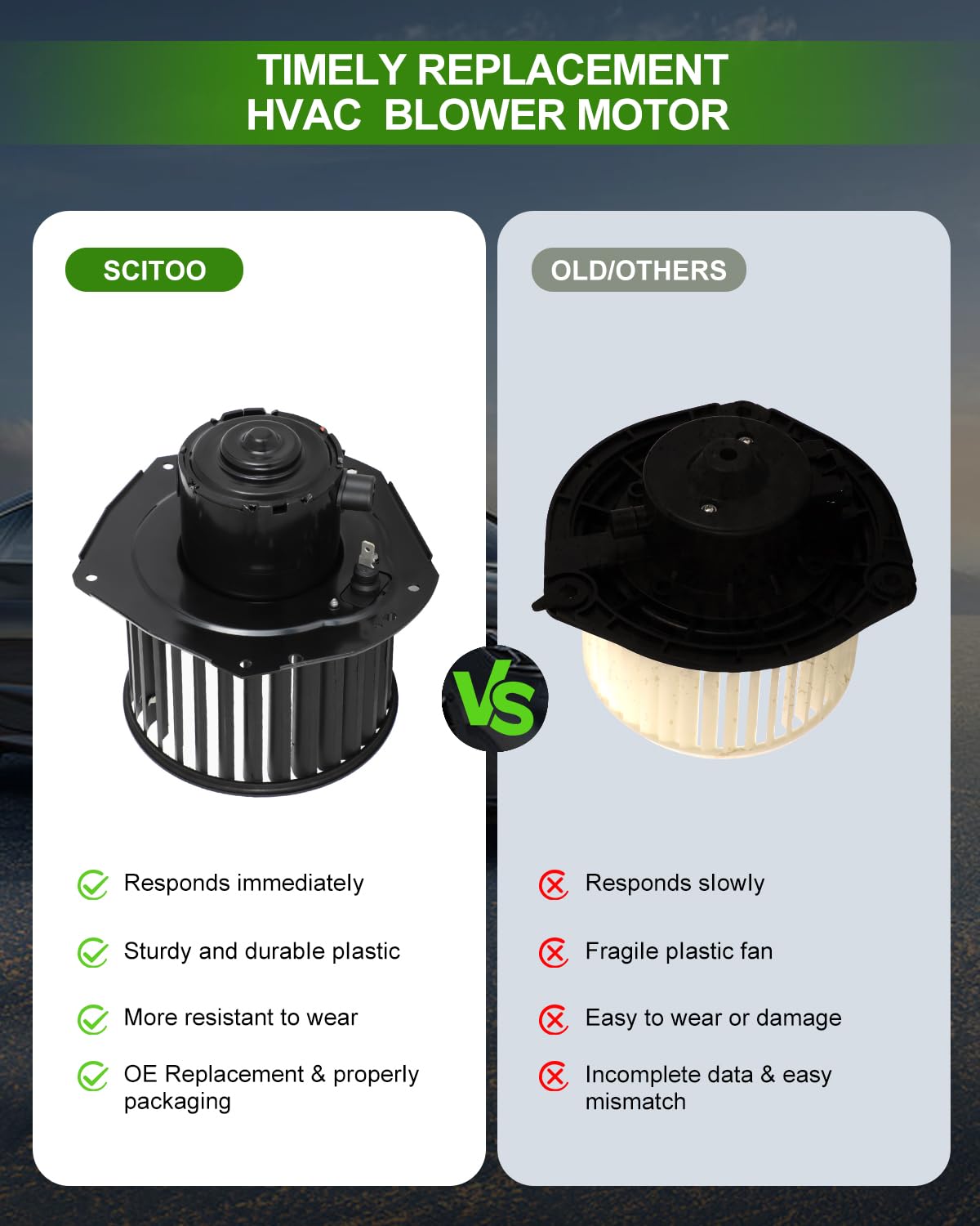 Scitoo Hvac Ac Heater Blower Motor With Fan For Chevrolet Hvac Blower Motor Replacement Fit For 1992-1996 For Chevrolet C1500/1995-1996 For Chevrolet C1500 Suburban