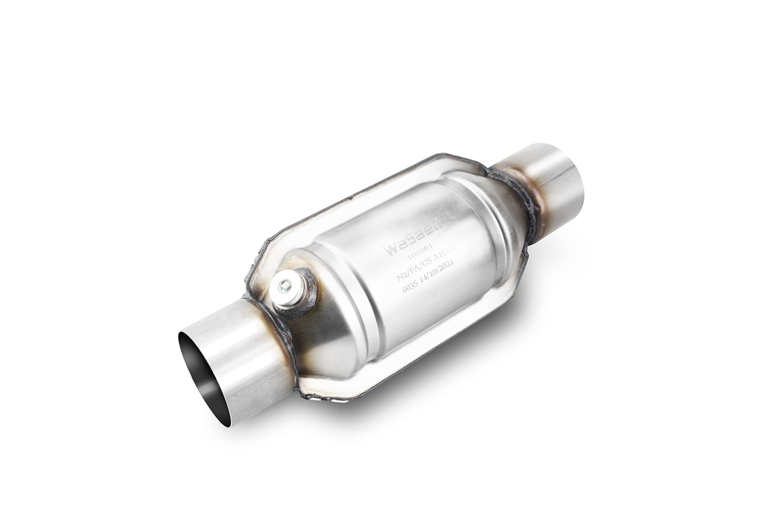 Wasaett 2' Catalytic Converter Universal 2 Inch Inlet/Outlet Cat Converter With O2 Port And Heat Shield (Epa Compliant)