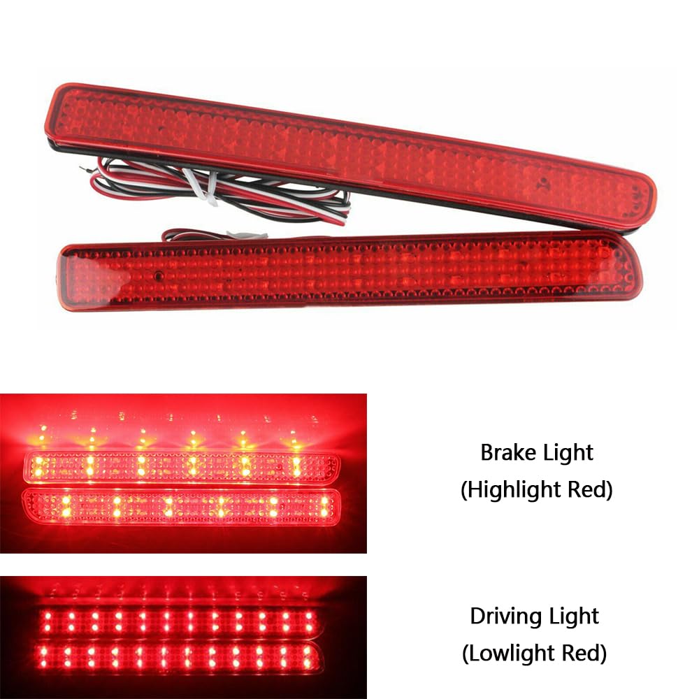 MACHSWON LED Bumper Reflector Lights, Rear Bumper Reflector Light Lamp Replacement, Red Light, 2005-2009 Compatible with Land Ro