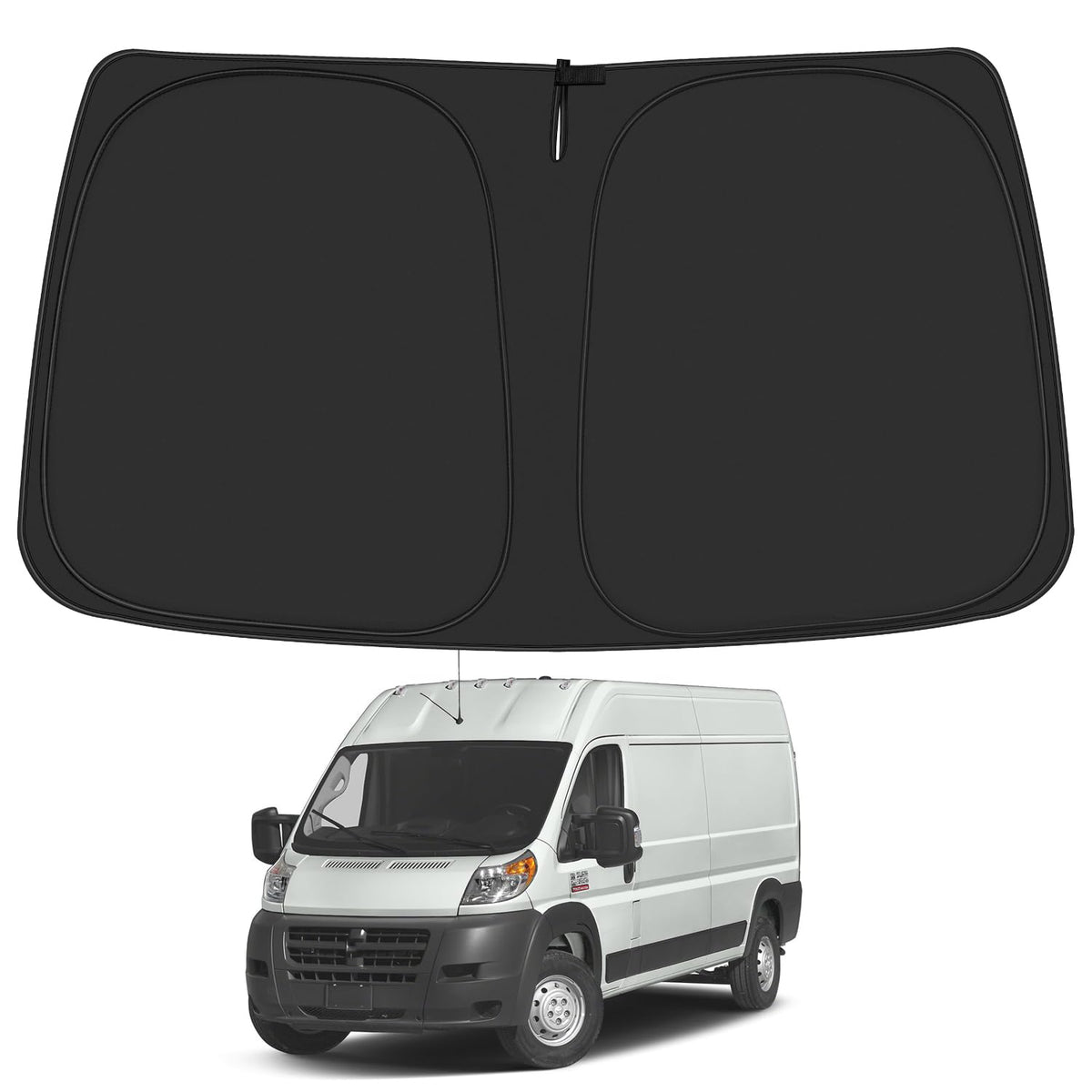 ULROLIT Windshield Sun Shade for Dodge RAM ProMaster Accessories 2014-2024, Foldable Window Sunshade Sun Visor Protector, Front 