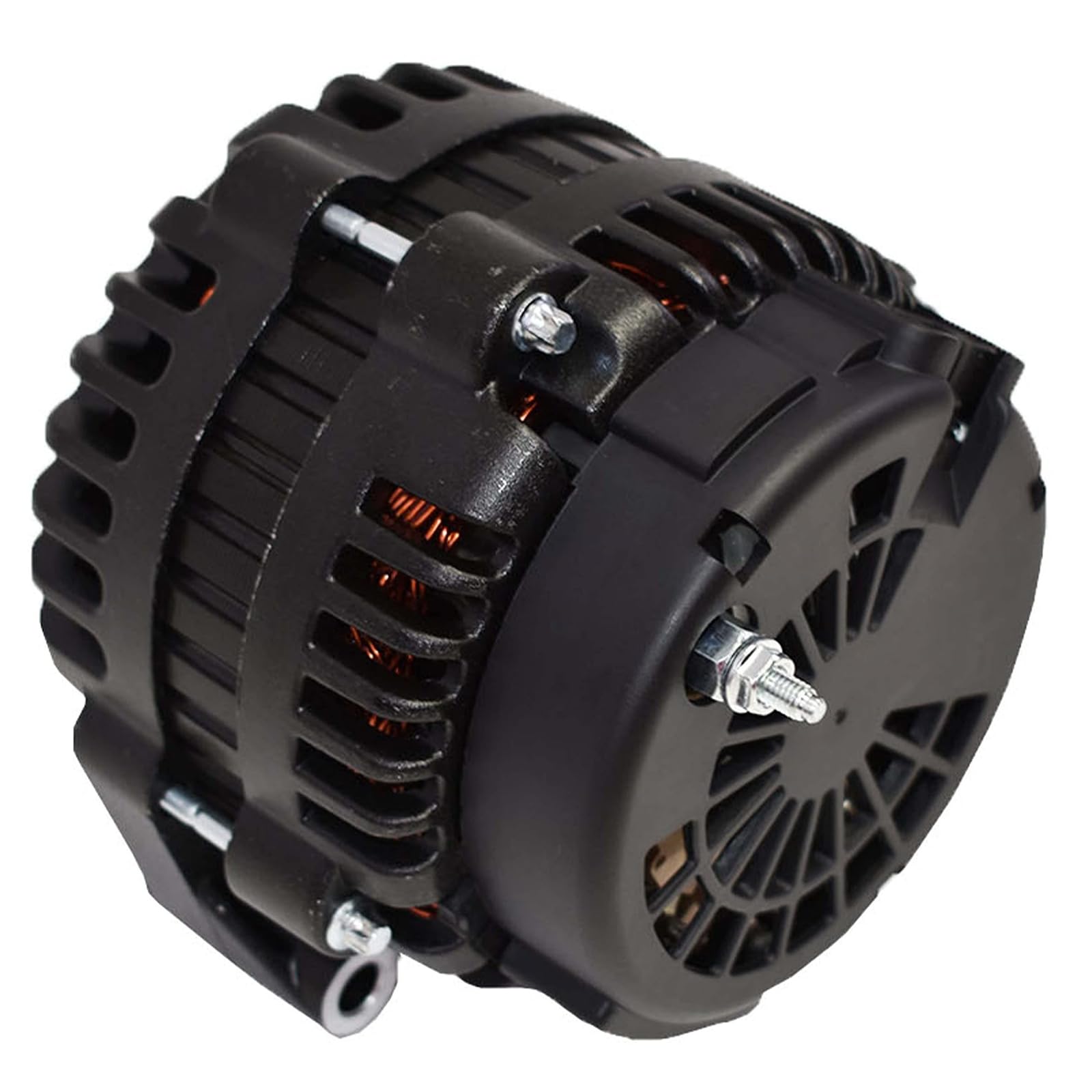 A-Team Performance - GM AD244 Style High Output 220 Amp Alternator Black - Compatible with Chevrolet BBC SBC GM Diesel