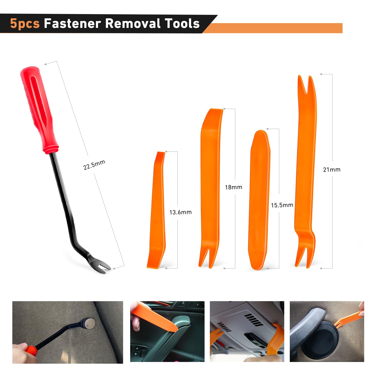 Gooacc 975Pcs Car Push Retainer Clips & Auto Fasteners Assortment 33 Most Popular Sizes Bumper Fender Rivets With Cable Ties Rem