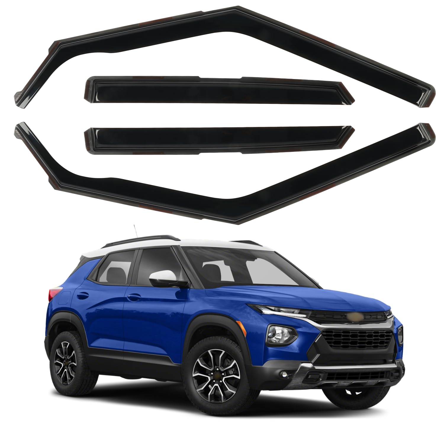 CHYKORLA Rain Guards Fit for Chevy Trailblazer 2021-2024, in Channel Window Deflectors, Smoke Tinted Vent Window Visors, Vent Sh