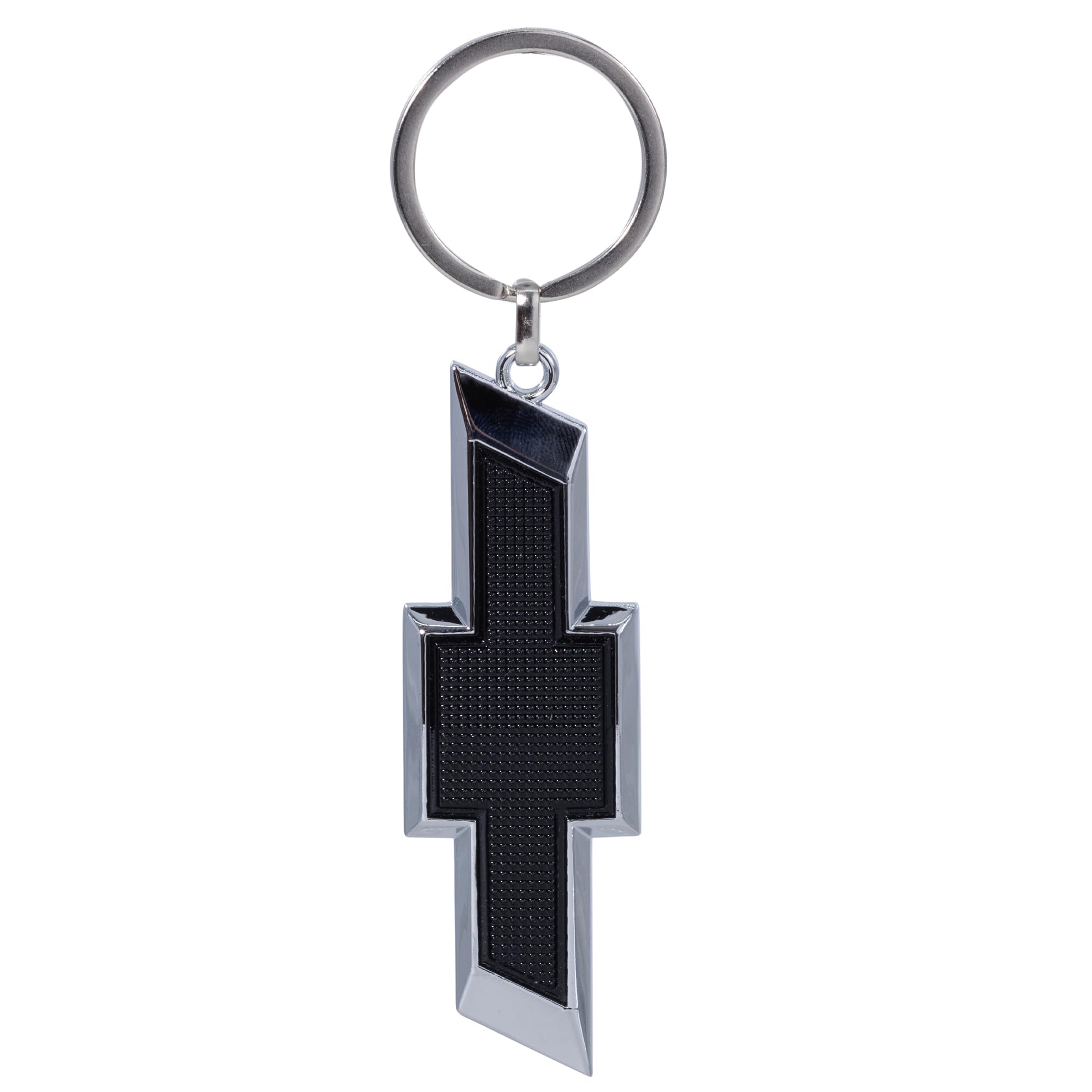 Plasticolor 004577R01 Chevrolet Textured Black and Chrome Bowtie Enamel Key Chain