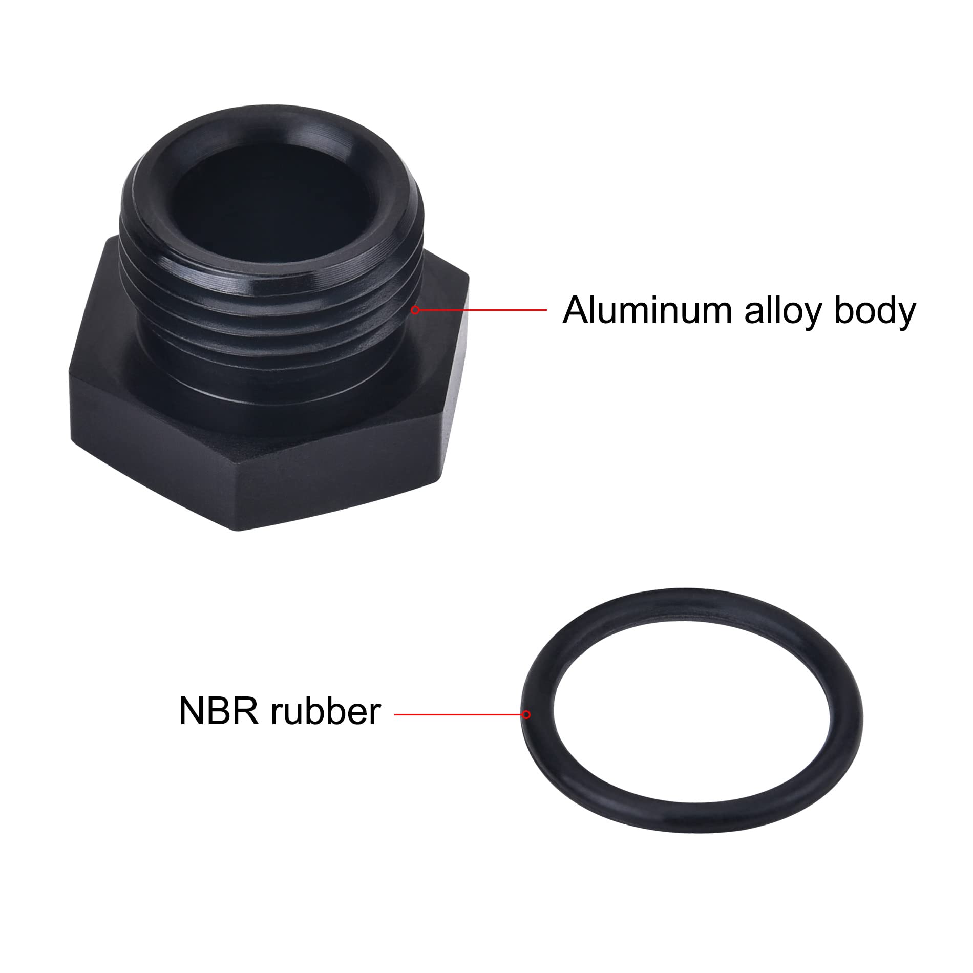 Evil Energy 6An Block Off Cap Orb Plug Fitting Adapter Male Aluminum 2Pcs