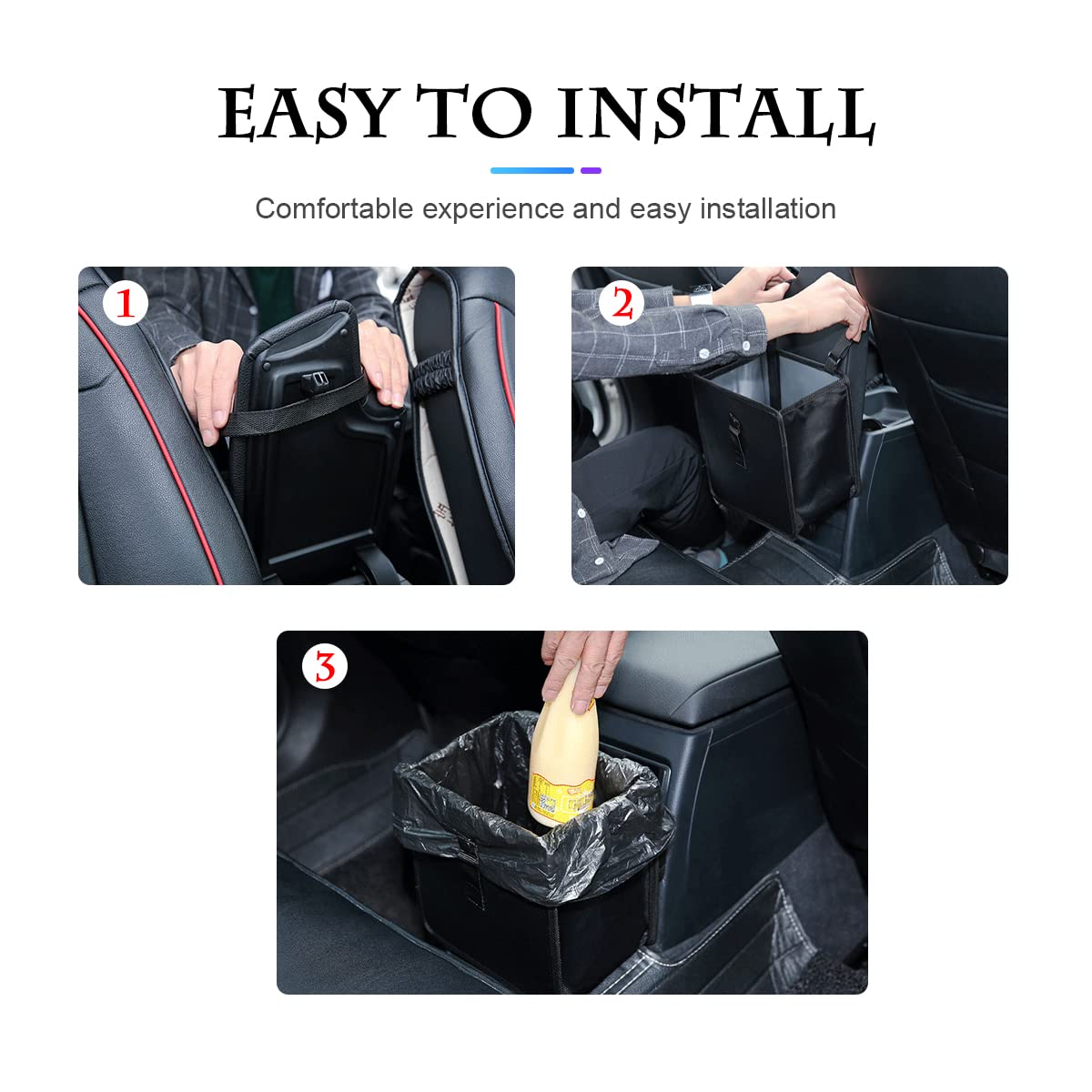 Fekey&Jf Foldable Car Trash Can, 1.85 Gallons Hanging Waterproof Leakproof Trash Can Storage Bag For Car With Large Capacity, Ca