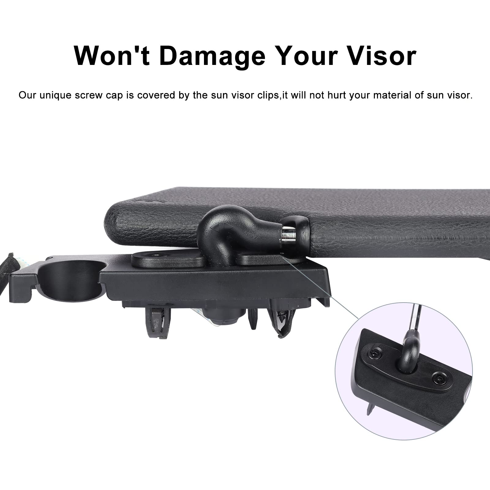 Kaishengyuan Sun Visor Repair Kit Heavy Duty Sun Visor Clips Compatible with Jeep Wrangler JK 2018/ Wrangler 2018-2023/ Gladiato