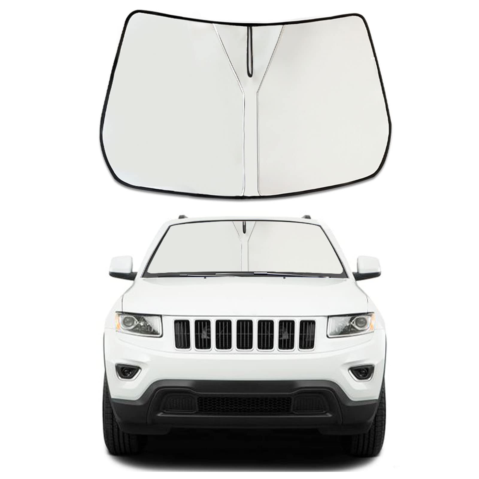 Moricere Upgrade Windshield Sun Shade For Jeep Grand Cherokee 2011-2020 (Not For Grand Cherokee L&Jeep Cherokee),Foldable Windsh