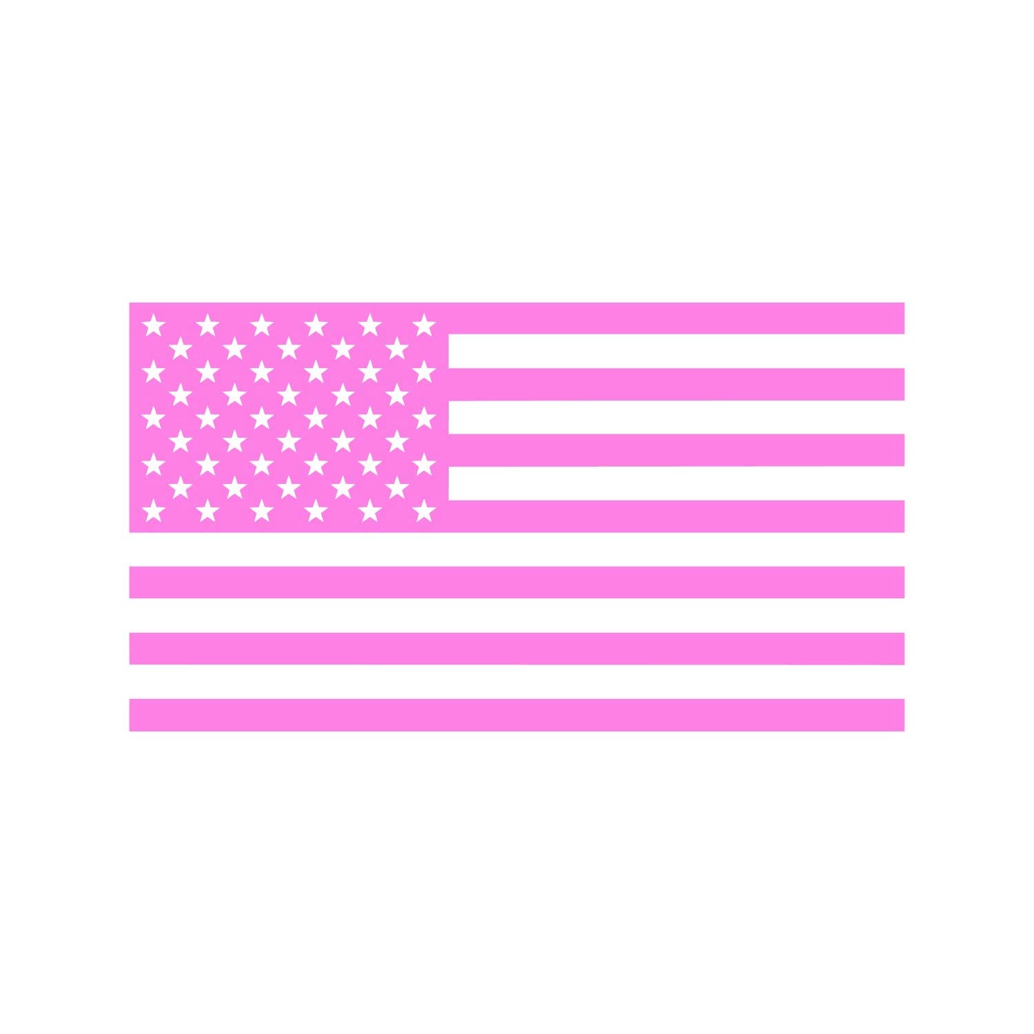 American Us Flag [Pick Color/Size] Vinyl Decal Sticker For Laptop/Car/Truck/Window/Bumper (7.5In X 4.2In, Matte Pink)