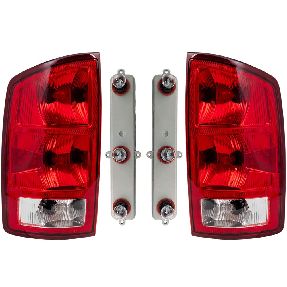 Epic Lighting Rear Brake Tail Lights W/Bulbs & Circuit Board Assembly Replacement For Dodge Ram 02-06 1500 03-06 2500 3500 Pickup [ Ch2800147 55077347Af Ch2801147 55077348Af ] Pair