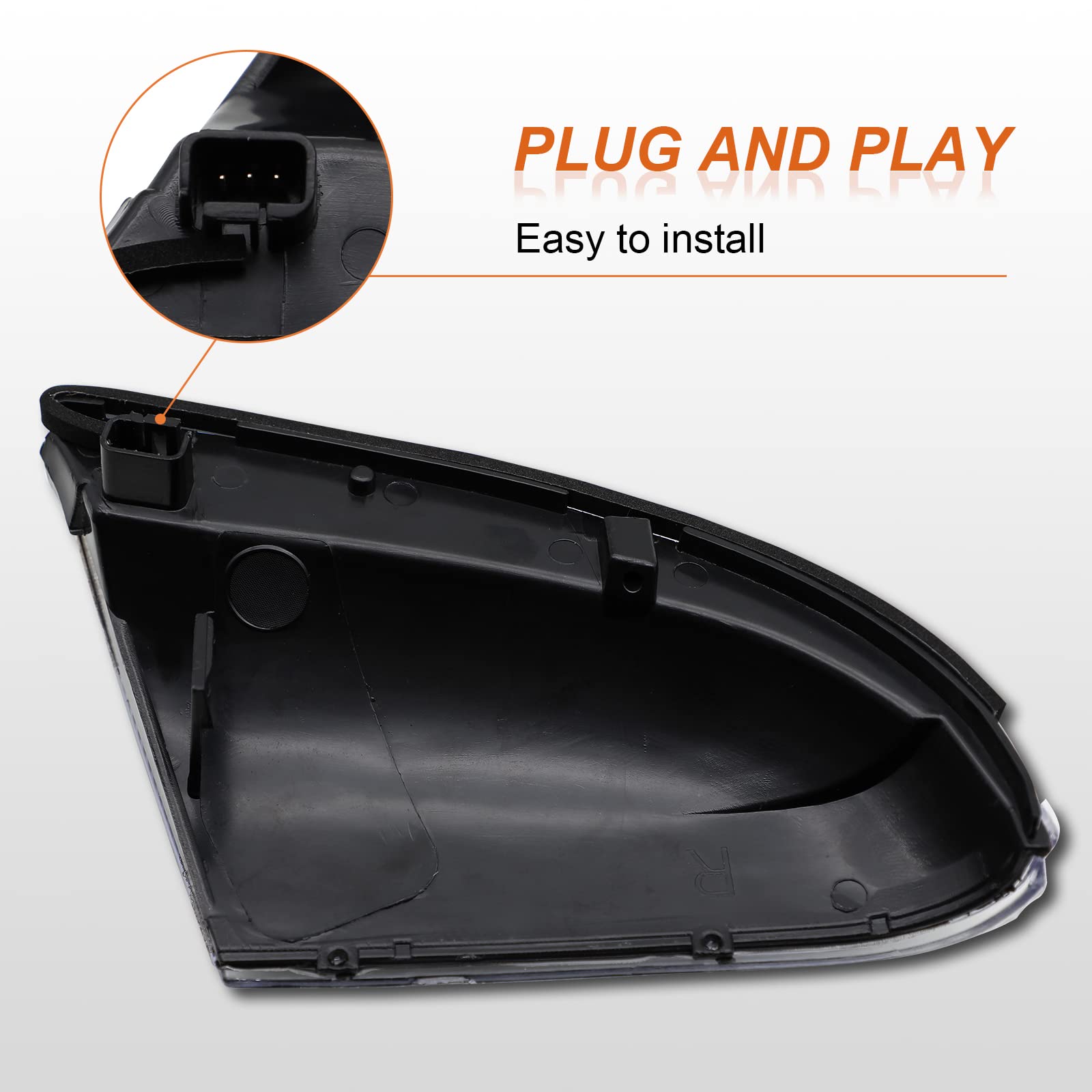 Front Mirror Turn Signal Puddle Light Compatible with Dodge Ram 1500 2009-2018,Side Marker LED Light Lamp Assembly for Ram 2500