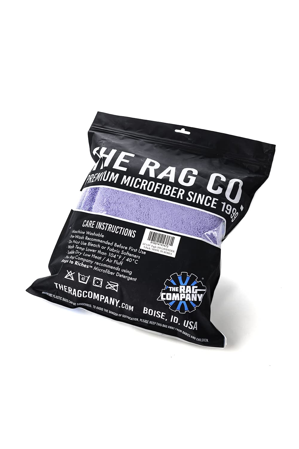 The Rag Company - Eagle Edgeless 350 (5-Pack) Professional Korean 70/30 Blend Super Plush Microfiber Detailing Towels, 350GSM, 1