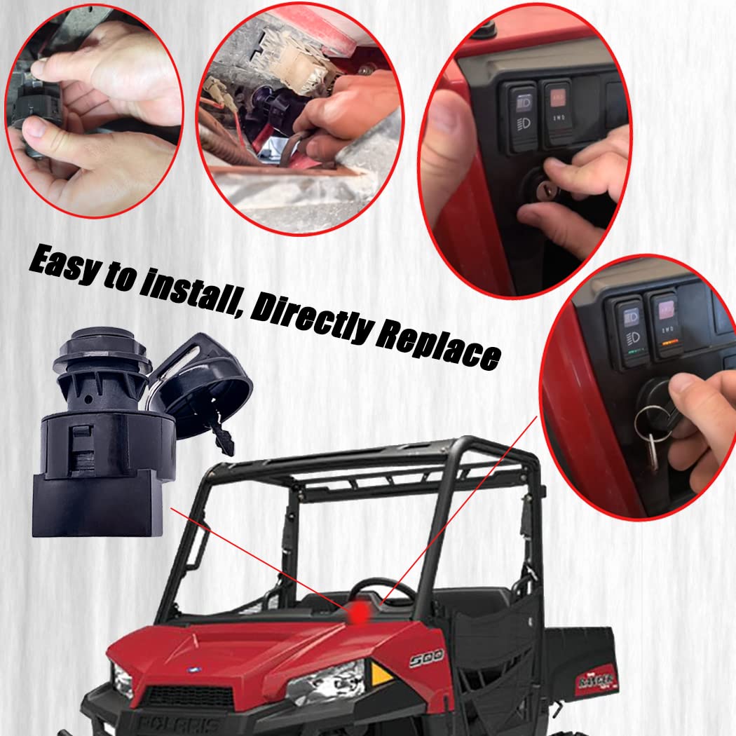 Ignition Key Switch Fits For Polaris Ranger Sportsman Rzr 170 300 325 400 425 450 500 550 570 600 700 800 850 900 1000 4X4 Crew