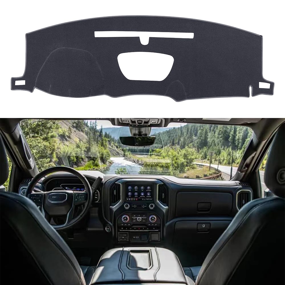 Blibliunit Dash Board Cover Fit For 2019 2020 2021 Chevrolet Chevy Silverado 1500 2500 3500, Gmc Sierra 1501 Dashboard Cover Mat