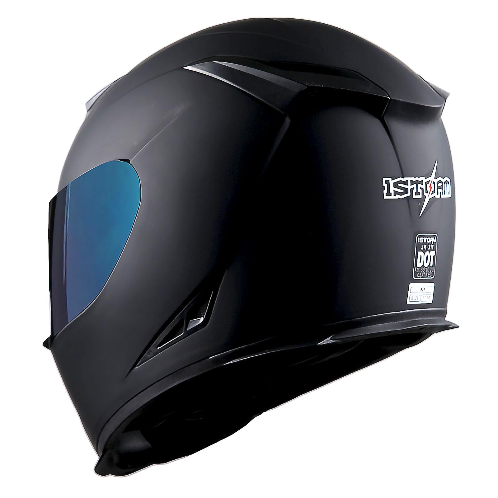 1STorm Motorcycle Full Face Helmet Skull King Matt Black+ One Extra Clear Shield, Size X-Large Size XL (59-60 CM,23.2/23.6 Inch)