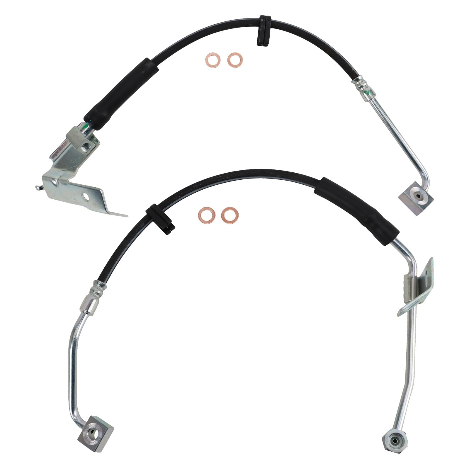 Trq Front Brake Hose Set Compatible With 2002-2005 Dodge Ram 1500