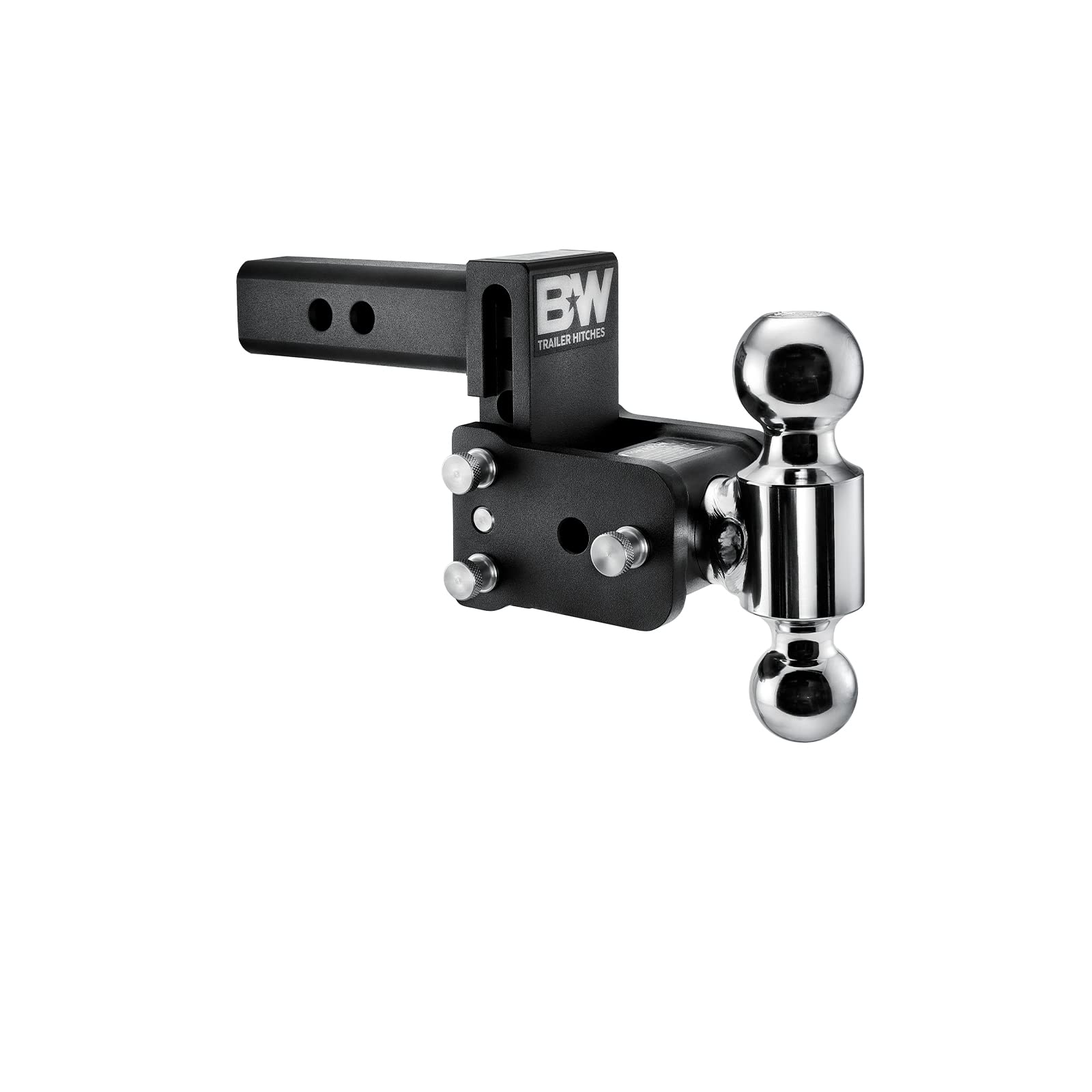 B&W Trailer Hitches Tow & Stow Adjustable Trailer Hitch Ball Mount - Fits 2 Receiver, Dual Ball (2 x 2-5/16), 3 Drop, 10,000 GTW