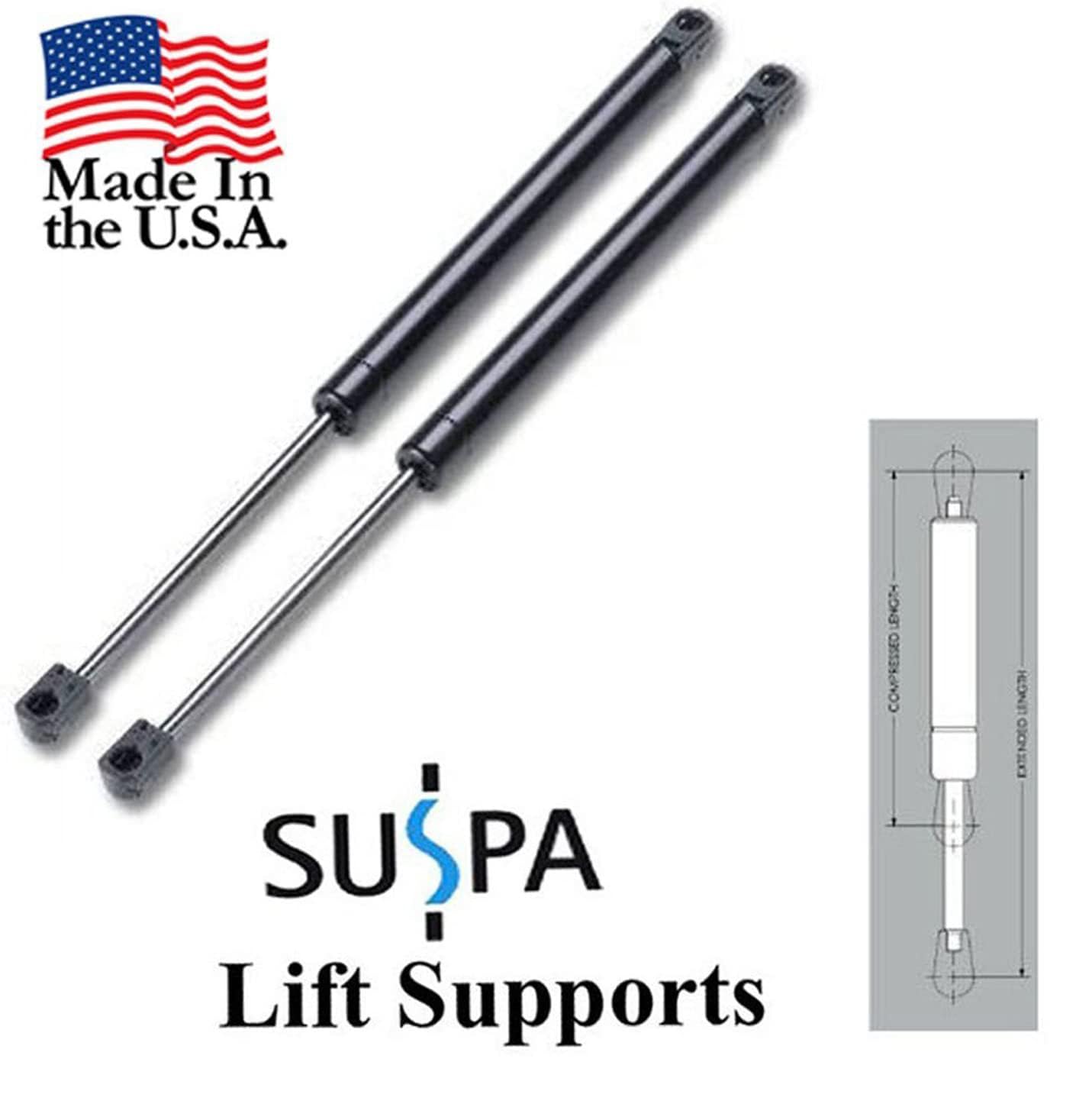 Suspa Gas Prop Strut Set of Two - 15.7" 45 lbs - Black - Model C16-22331 - Made in USA