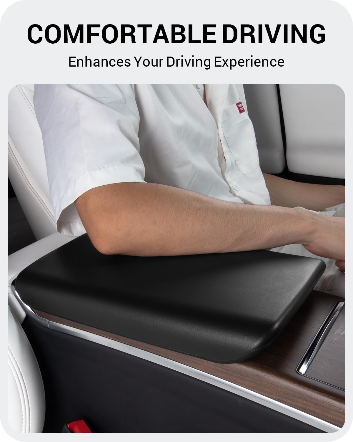 Basenor Tesla Model S Model X Center Console Cover Non-Slip Tpe Armrest Cover [No Logo] Protector Armrest 2021-2025 Tesla Interi