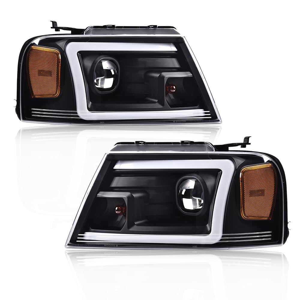 G-Plus Led Drl Headlights Pair, Fit For 2004-2008 Ford F150/Fit 2006-2008 Lincoln Mark Lt(Not Fit For 04 F150 Heritage/Flareside