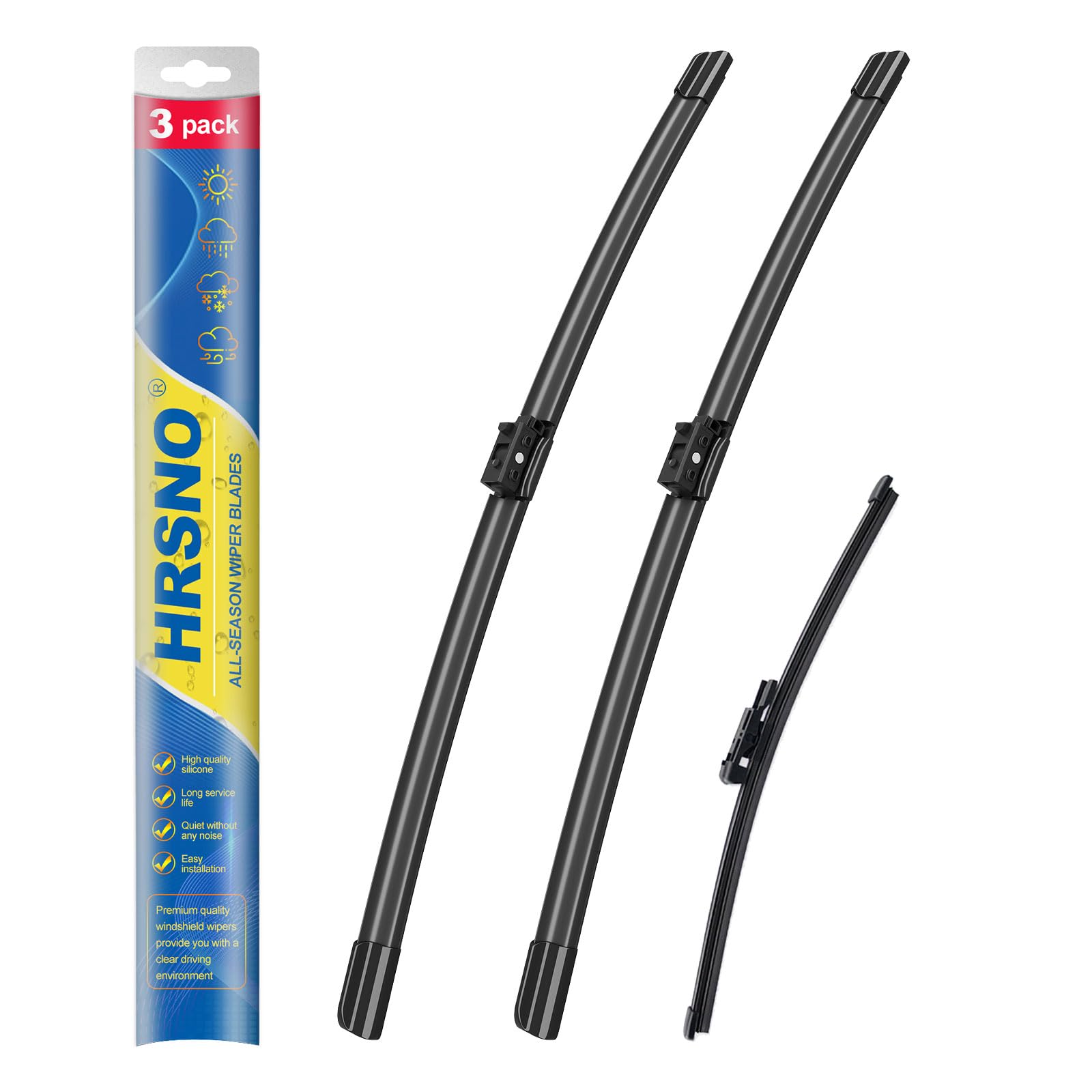 Hrsno 24''+19'' Windshield Wipers Blade Sets Automotive Replacement For Mercedes-Benz Gla250 2016-2020,Gla45 Amg 2016-2019 Easy 