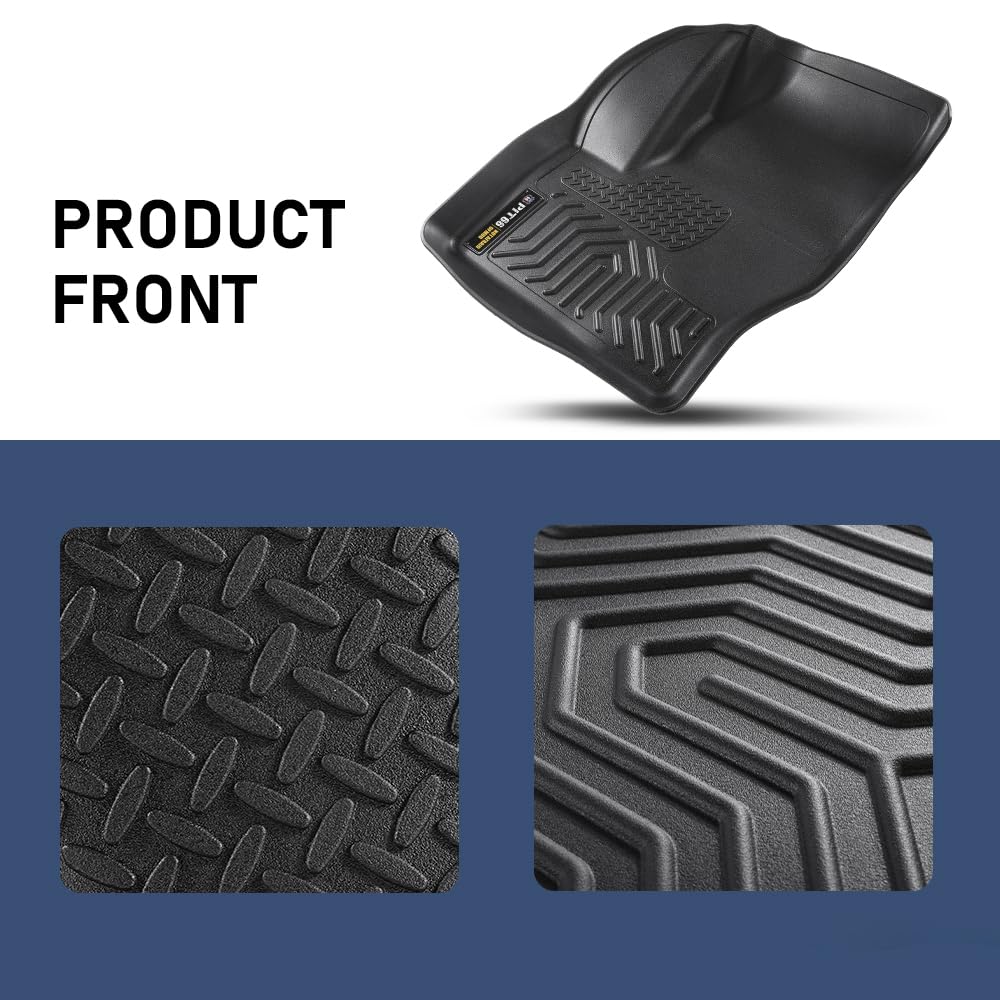 Pit66 Floor Mats Compatible With 2013-2019 Ford Escape Fit 2013-2018 Ford C-Max, (Heavy Duty) Tpe 3-Piece Premium Floor Liners I