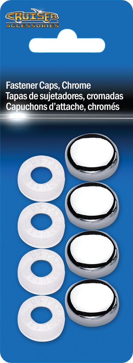 Cruiser Accessories 82630 License Plate Frame Fastener Caps, Chrome