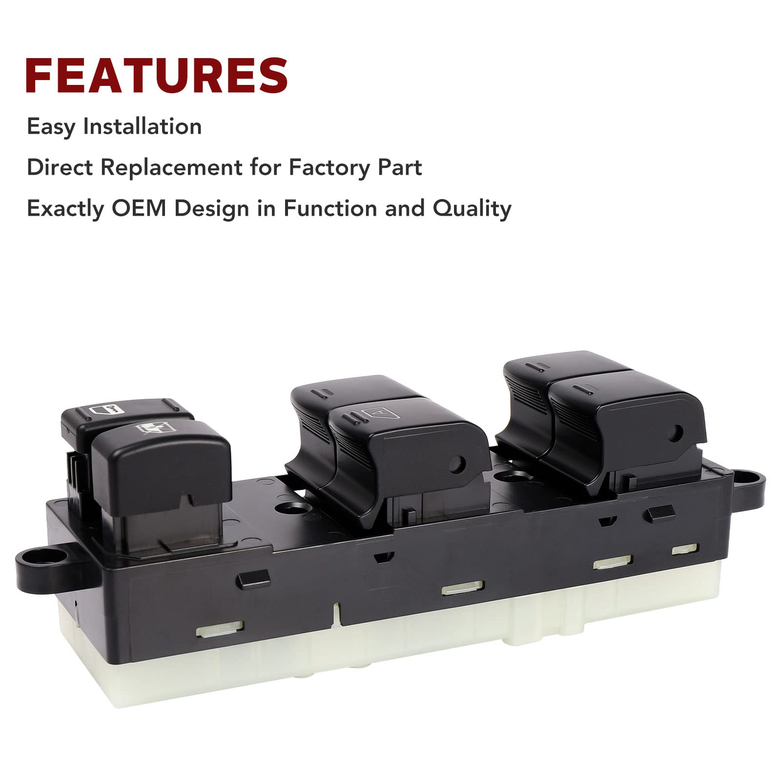 25401-Zj60A Driver Side Master Power Window Switch Replacement For Nissan Sentra 2008 2009 2010 2011 2012, Replace# 25401-Zn50C