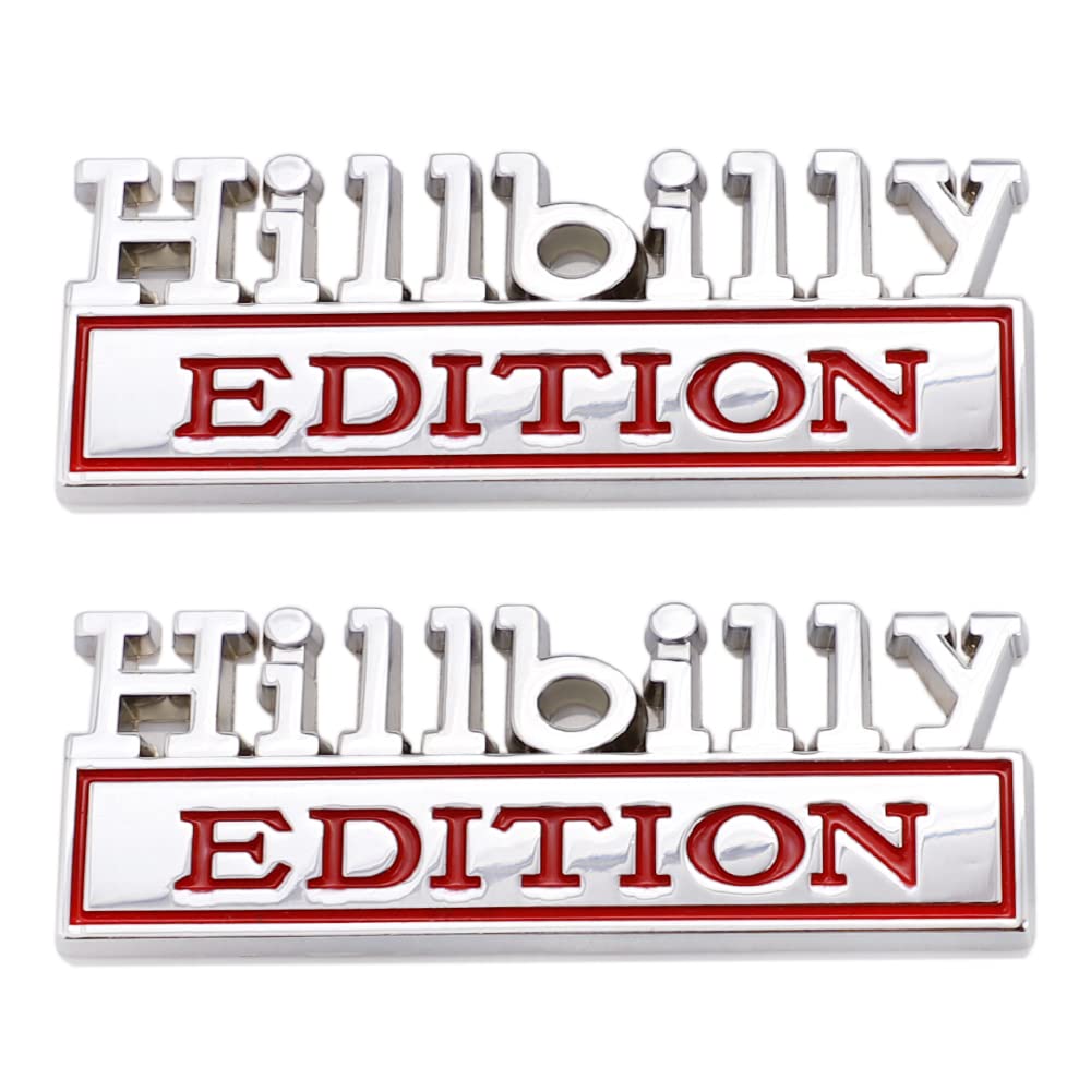 2 Pcs Hillbilly Edition Emblem Car Side Rear Front Hood Trunk Door Badge 3D Decal Sticker For Car Truck Cr-Edition Cr-Edition