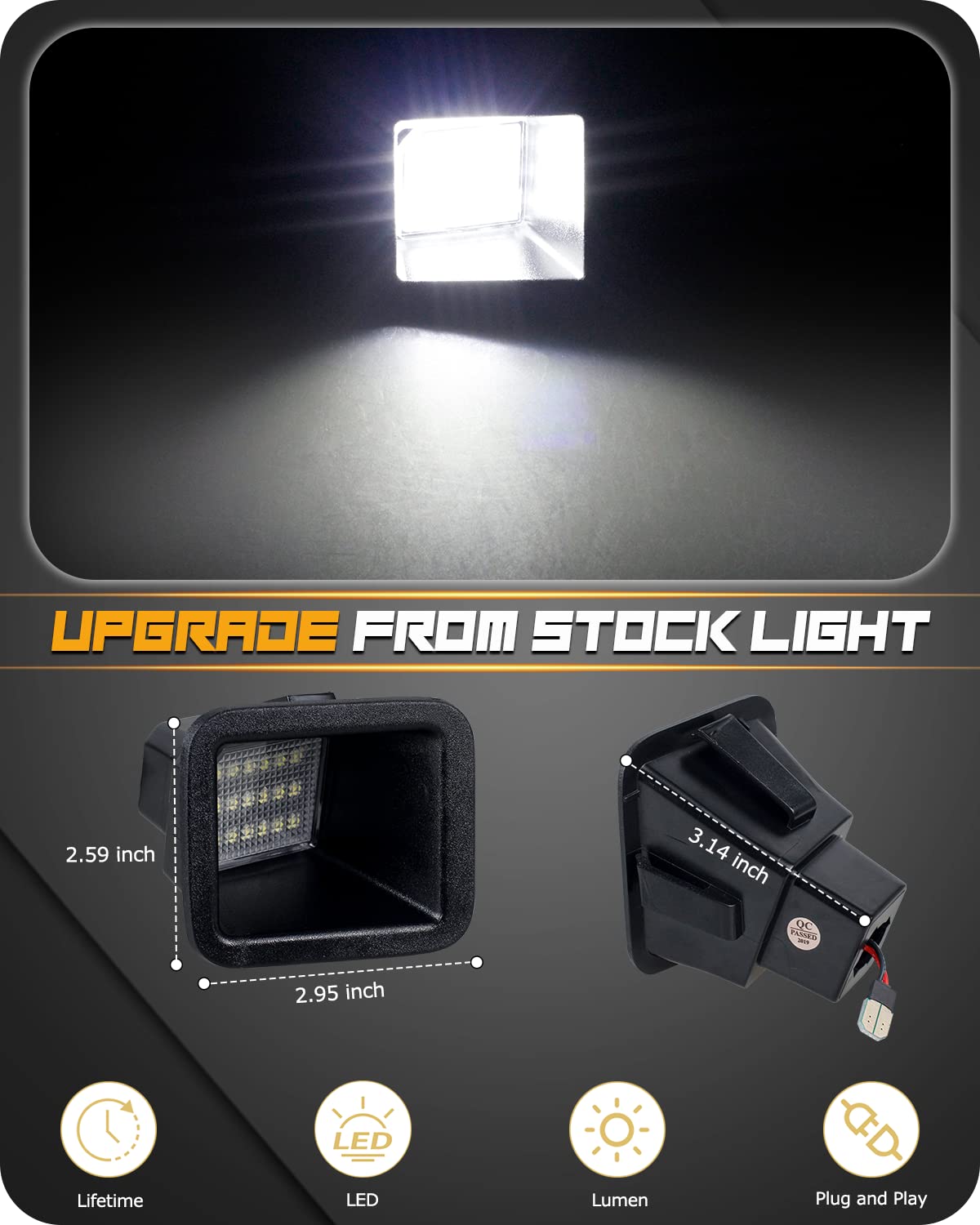Ruxifey Led License Plate Lights Tag Lamp Assembly With Socket Compatible With 2017-2019 Ford F250 F350 Super Duty