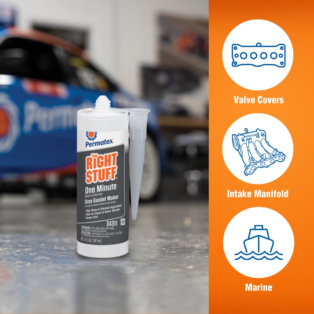 Permatex 34311-6Pk The Right Stuff Grey Gasket Maker, 5 Oz. (Pack Of 6)